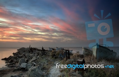 The Old Sea Boats Stock Photo