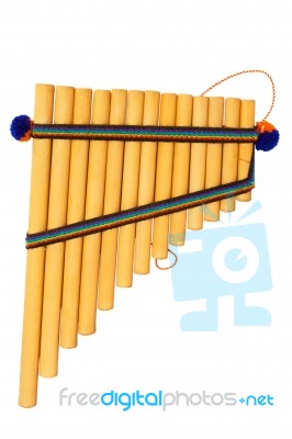 The Panflute In The White Backround Stock Photo