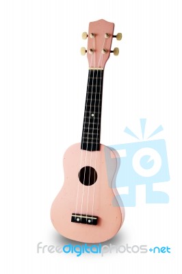 The Pink Ukulele Guitar Isolated On The White Background Stock Photo