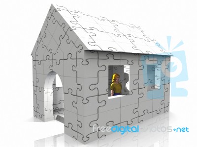 The Puzzle House Stock Image