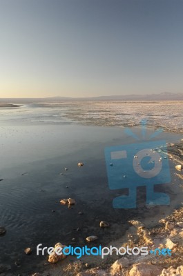 The Salar De Atacama At The Sunset Stock Photo