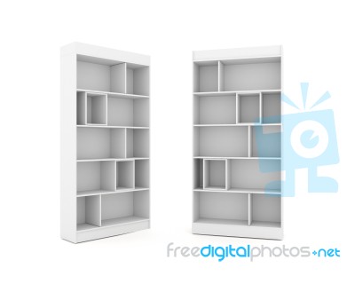 The Shelves Are Designed. White Label For Promotion Stock Image