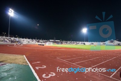 The Soccer Fans In The 700th Anniversary Stadium Stock Photo