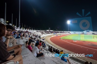 The Soccer Fans In The 700th Anniversary Stadium Stock Photo