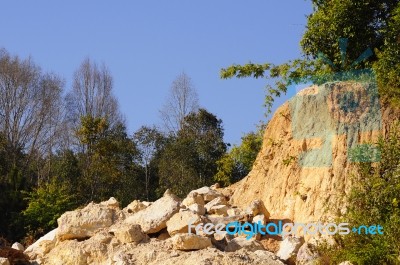 The Stones Fall Out Of The Hill. Area North, Thailand Stock Photo