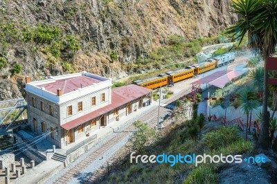 The Train Ride (nariz Del Diablo) From Riobamba In Ecuador Stock Photo