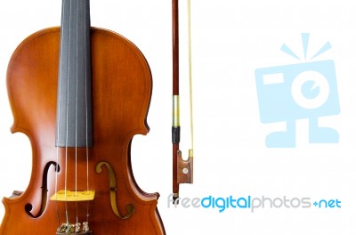 The Violin On White Background For Isolated With Clipping Path Stock Photo