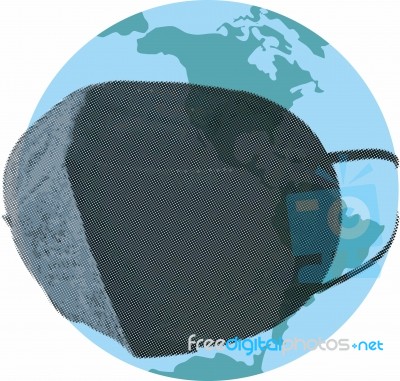 The World In A Respirator Stock Image