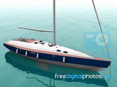 The Yacht On The Water Stock Image