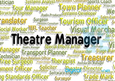 Theatre Manager Representing Occupations Supervisor And Stage Stock Image Theatre Manager Representing Occupations Supervisor And Stage Stock Image