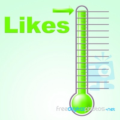 Thermometer Like Shows Social Media And Celsius Stock Image