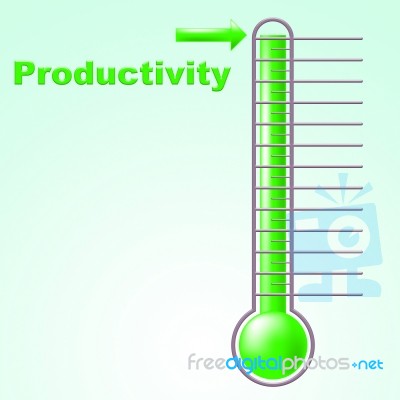 Thermometer Productivity Indicates Mercury Effective And Degree Stock Image