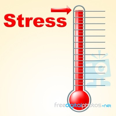 Thermometer Stress Means Tension Celsius And Thermostat Stock Image