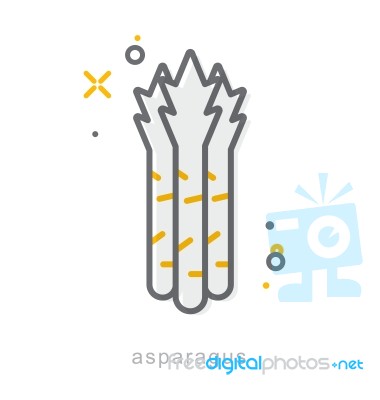 Thin Line Icons, Asparagus Stock Image