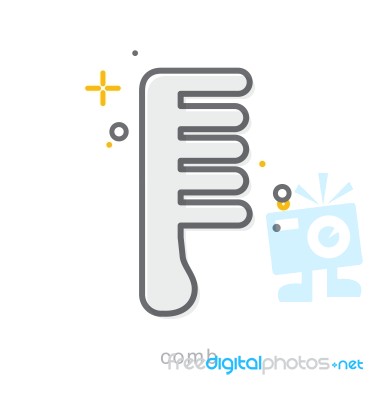 Thin Line Icons, Comb Stock Image