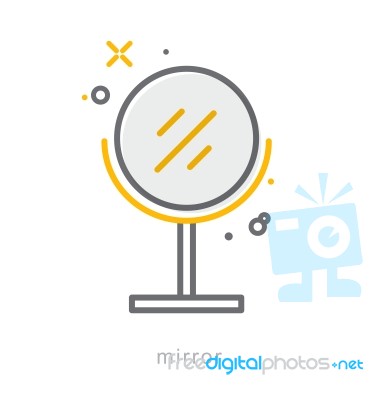 Thin Line Icons, Mirror Stock Image