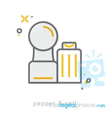 Thin Line Icons, Pepper And Salt Stock Image
