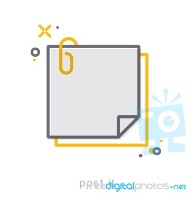 Thin Line Icons, Post It Stock Image
