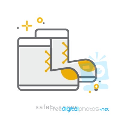 Thin Line Icons, Safety Shoes Stock Image