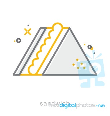Thin Line Icons, Sandwich Stock Image