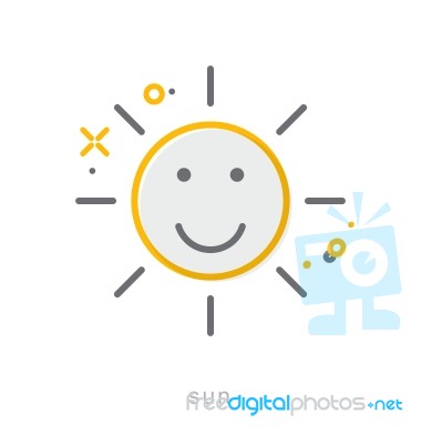 Thin Line Icons, Sun Stock Image