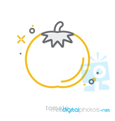 Thin Line Icons, Tomato Stock Image