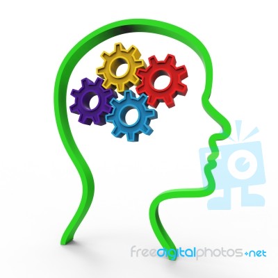 Think Brain Represents Considering Thinking And About Stock Image