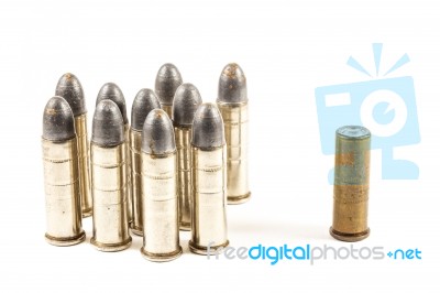 Think Different (group Of Bullets And Single Bullet Stock Photo