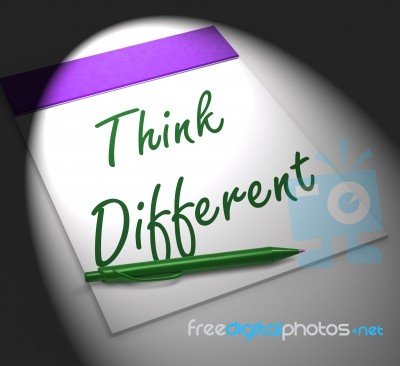 Think Different Notebook Displays Inspiration And Innovation Stock Image