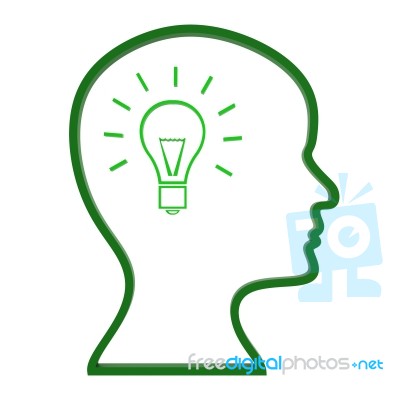 Think Ideas Indicates Innovations Consider And Creativity Stock Image