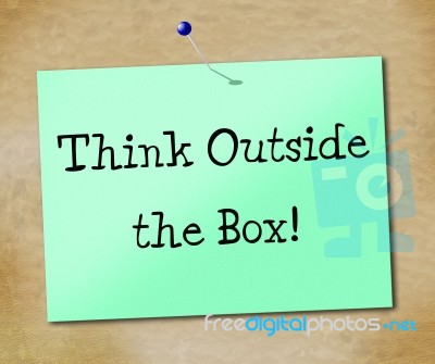 Think Outside Box Represents Change Differently And Ideas Stock Image