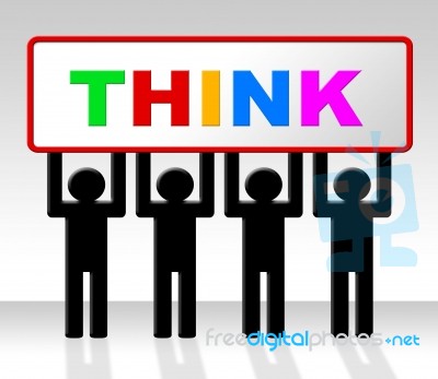 Think Thinking Shows Consider Concept And Contemplate Stock Image
