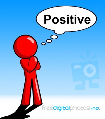 Thinking Positive Shows All Right And O.k Stock Image