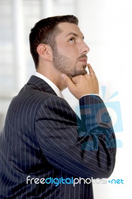 Thinking Young Executive Stock Photo