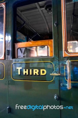 Third Class Carriage Door And Window Stock Photo