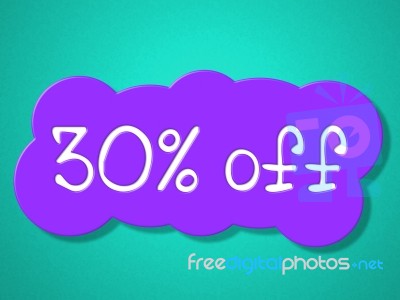 Thirty Percent Off Represents Promo Merchandise And Promotion Stock Image