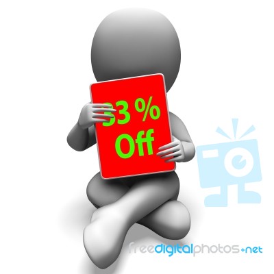 Thirty Three Percent Off Tablet Means 33% Discount Or Sale Onlin… Stock Image Thirty Three Percent Off Tablet Means 33% Discount Or Sale Onlin… Stock Image
