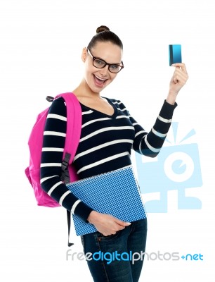This Is My New Credit Card! Stock Photo