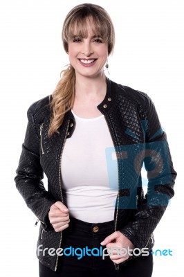 This Is My New Jacket! Stock Photo