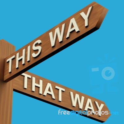 This Or That Way Directions Stock Image