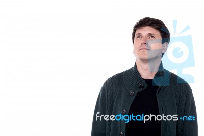 Thoughtful Middle Aged Man Stock Photo