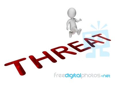 Threat Character Means Climb Over And Peril 3d Rendering Stock Image
