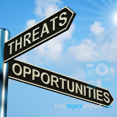 Threats Or Opportunities Directions Stock Image