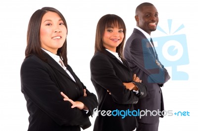 Three Business People Stock Photo