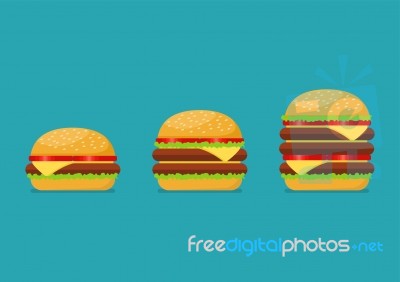 Three Hamburgers Set Stock Image