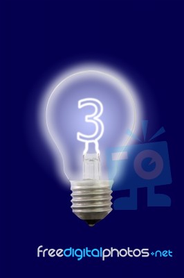 Three Number Glow Inner Electric Lamp Stock Photo