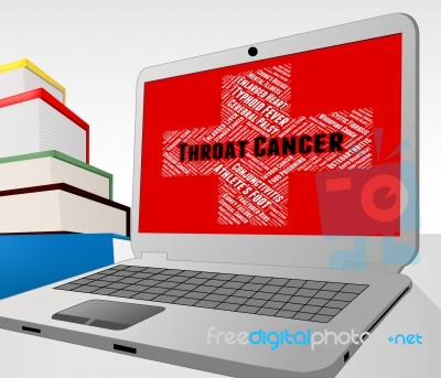 Throat Cancer Indicates Ill Health And Complaint Stock Image