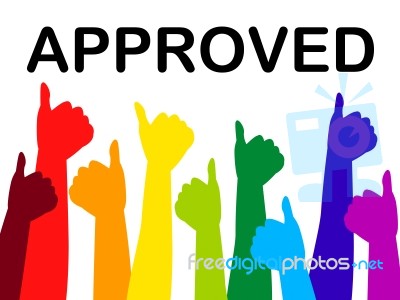 Thumbs Up Indicates All Right And Approval Stock Image