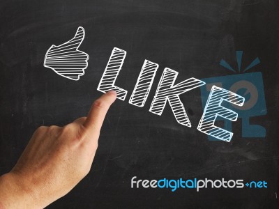 Thumbs Up Like Shows Follow Or Social Media Likes Stock Image