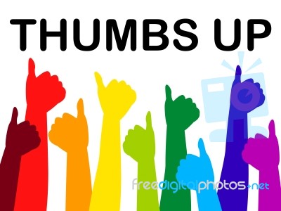 Thumbs Up Means All Right And Agree Stock Image